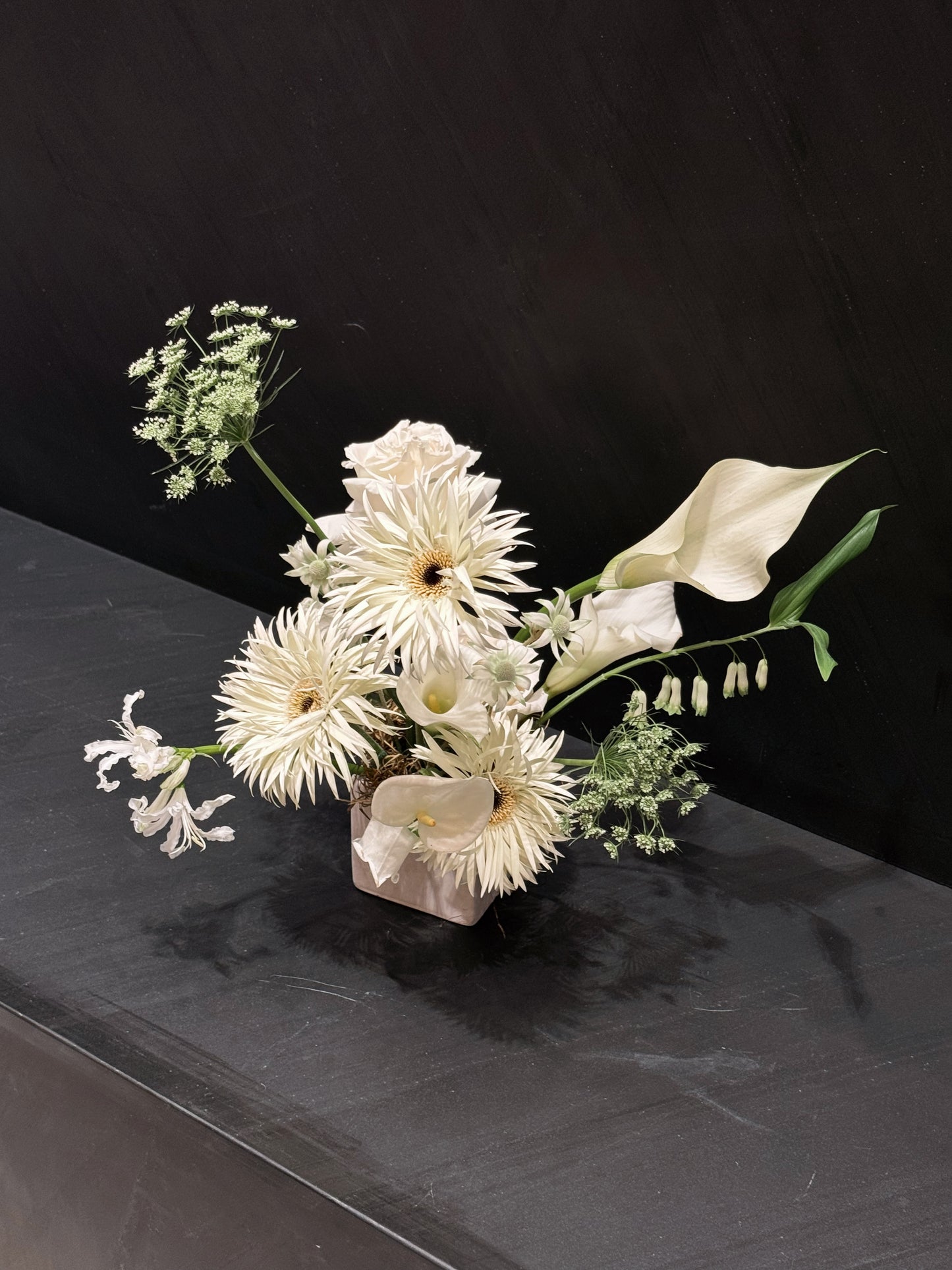 White Square Vase arrangement