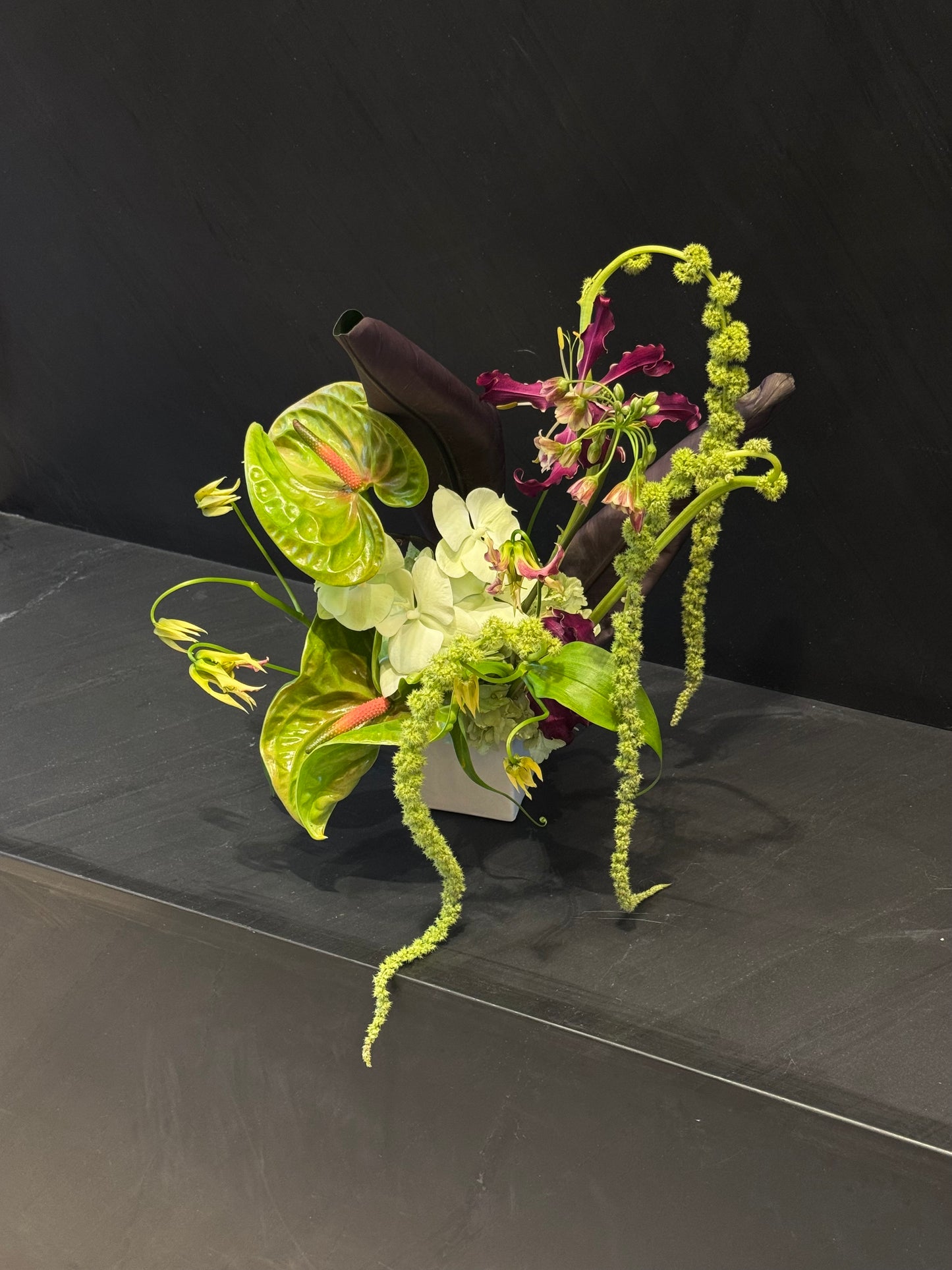 White Square Vase arrangement