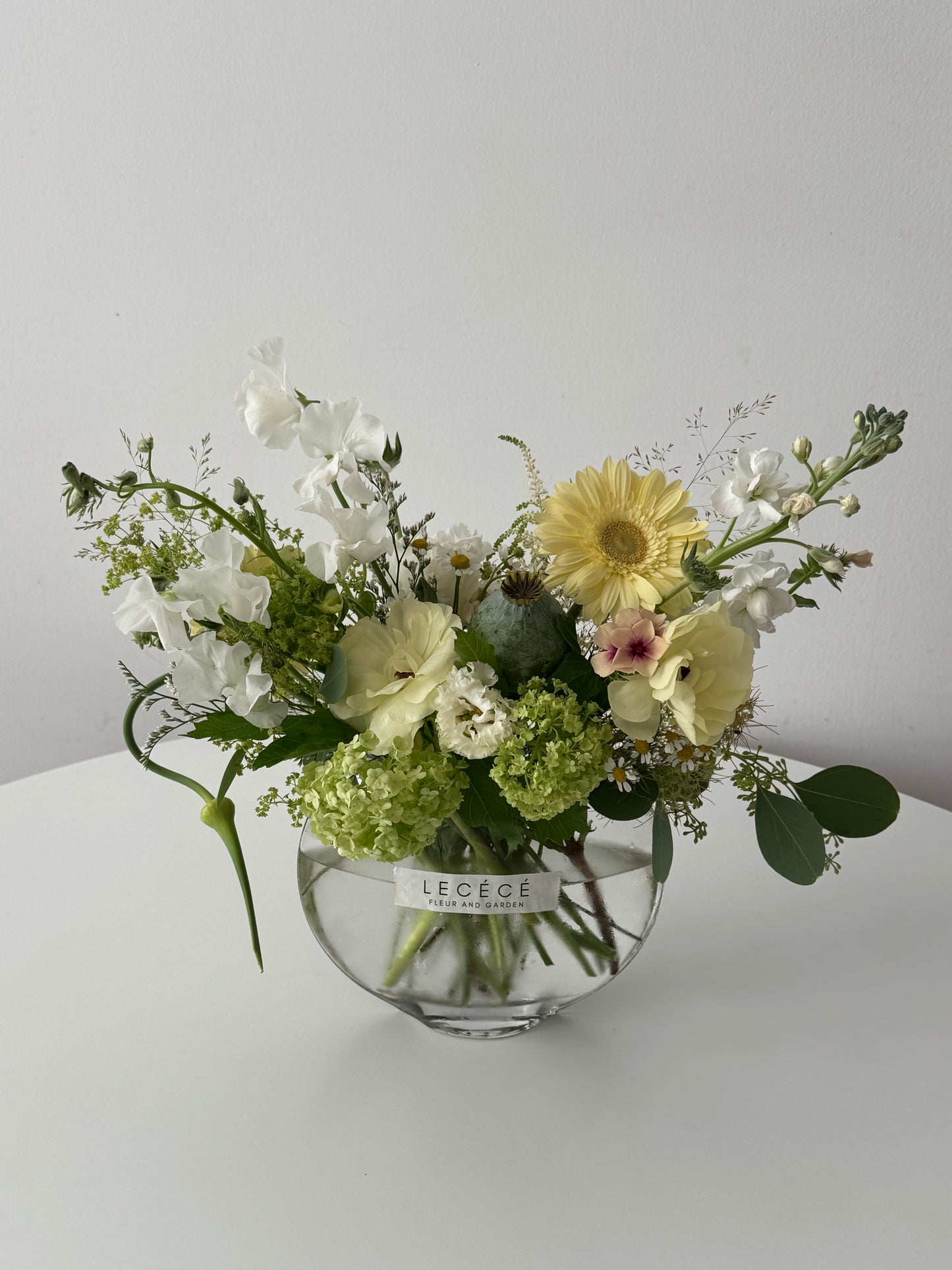 Almond Glass Vase Arrangement