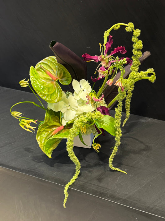 White Square Vase arrangement