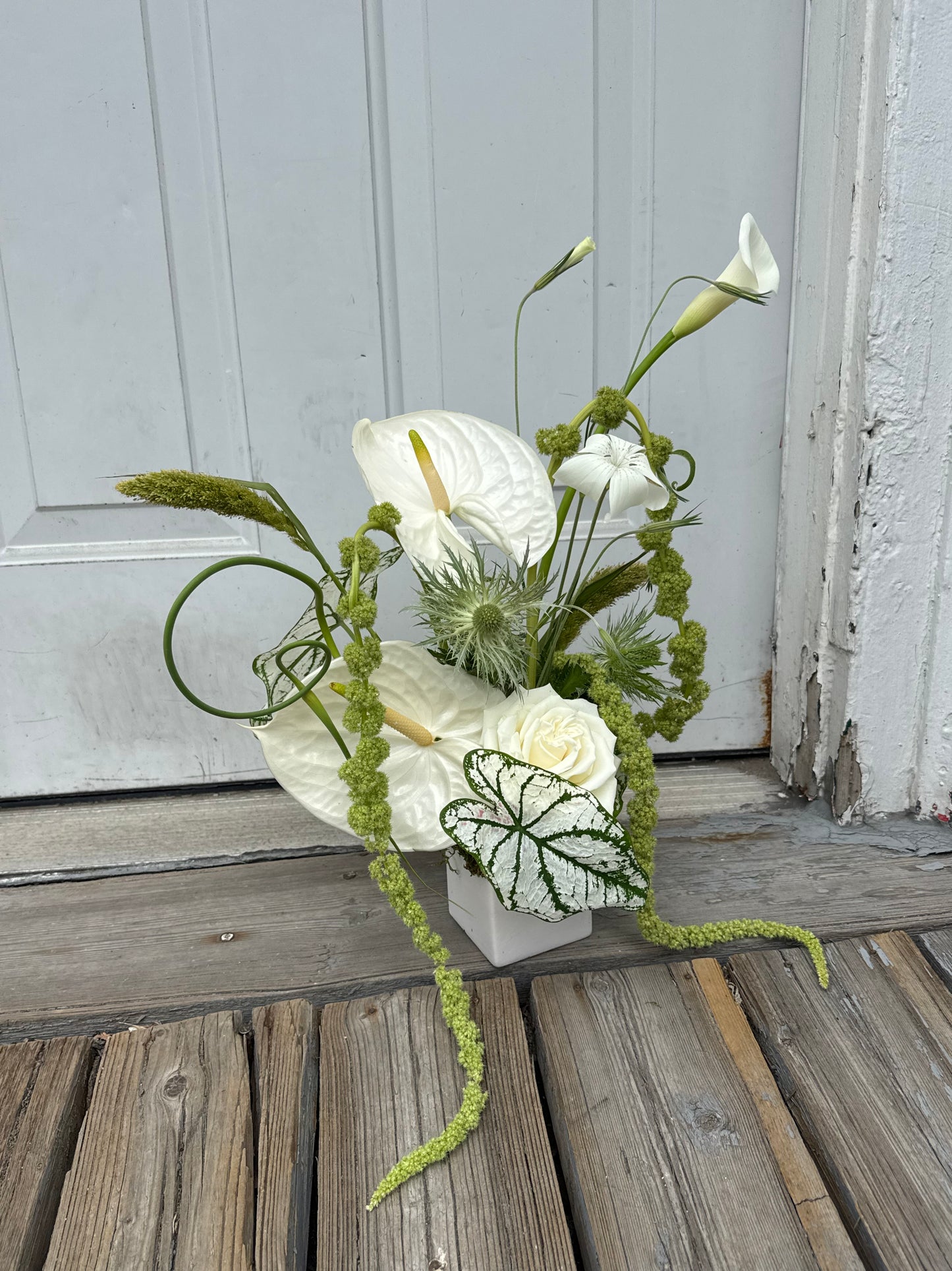 White Square Vase arrangement