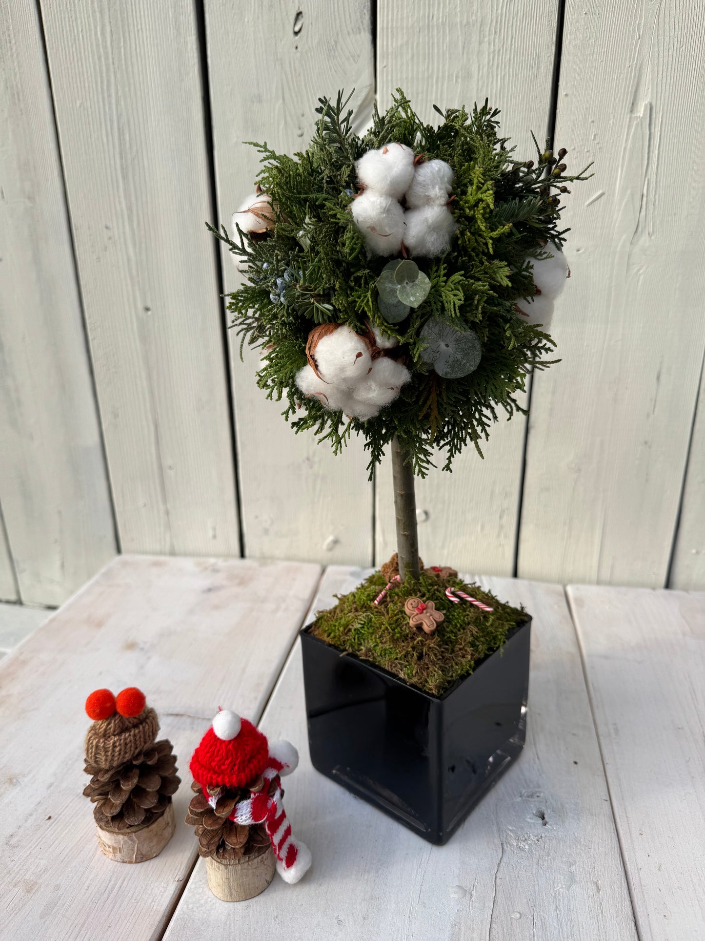 Real Winter Greens Topiary