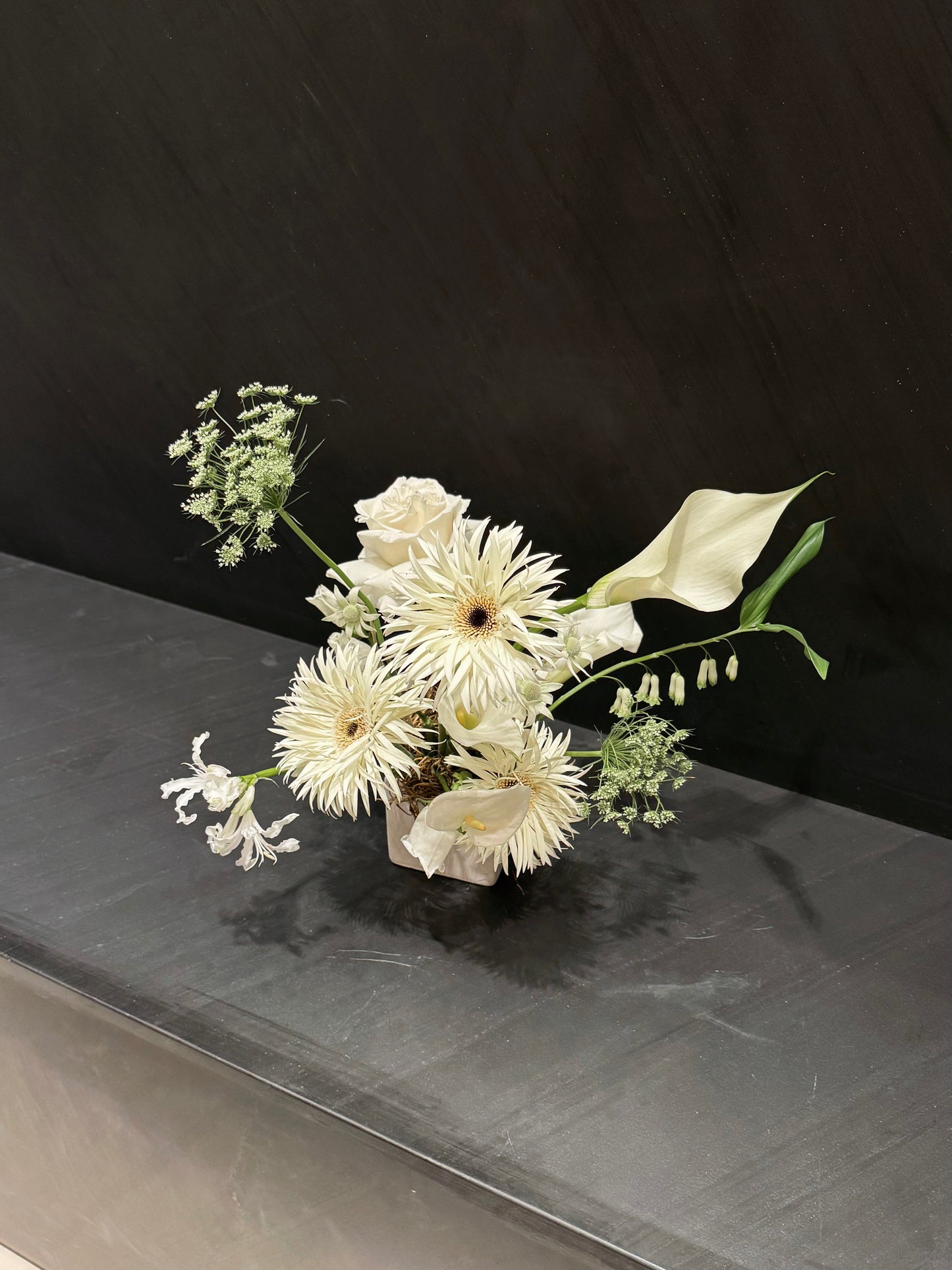 White Square Vase arrangement