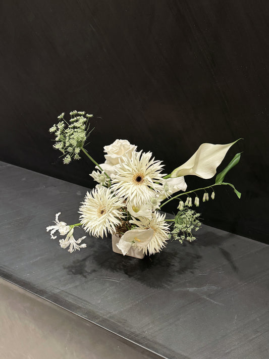 White Square Vase arrangement