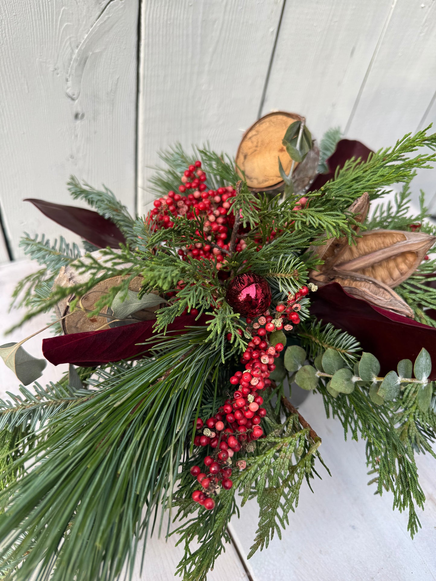 Winter Greens & Red Elegance